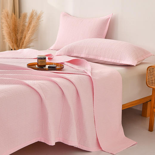 【全棉夹棉四季盖毯】水洗棉床盖纯色床单全棉夹棉床盖四季盖毯床盖可机洗 商品图2