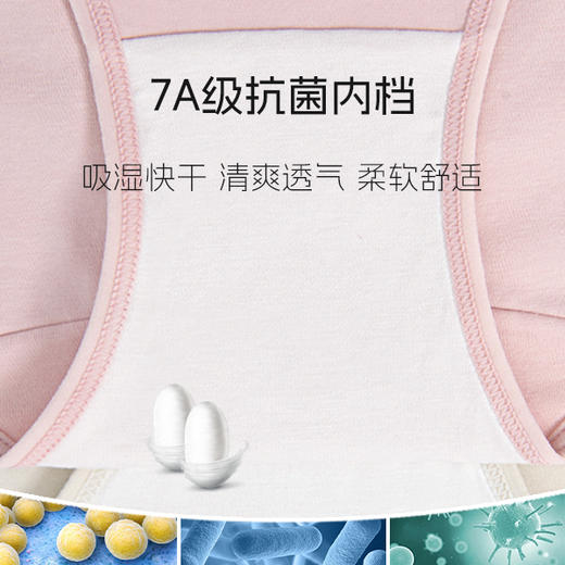 洁丽雅50S高腰女士棉质内裤桑蚕丝抗菌内裆裸感舒适三角裤 商品图4