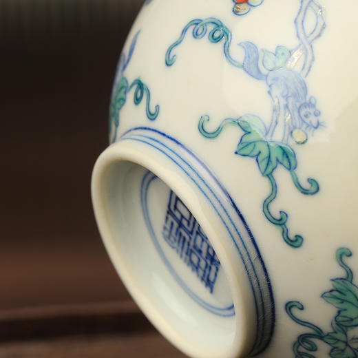 涂杏花斗彩松鼠葡萄杯 商品图5