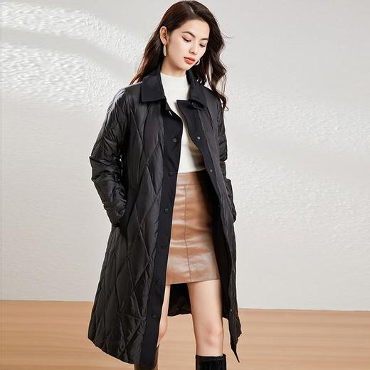 【高货kbnq】全新升级【铂金会员873/天猫1189/差价316】(01844) 洛诗琳冬季新款防寒保暖90白鸭绒设计感中长款羽绒服 商品图2