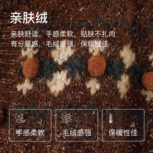 OLrain欧芮儿法式棕咖色毛衣女秋季慵懒风宽松显瘦针织开衫外套 商品图2