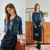 OLrain欧芮儿蓝色牛仔外套女早秋2024年新款手工编织小香风上衣 商品缩略图1