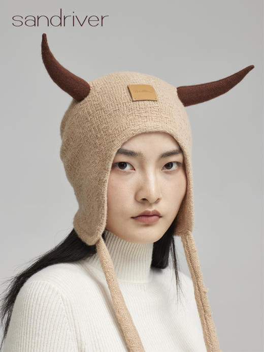 青海牦牛绒牛角帽SJF96P662N 商品图2