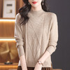 CC-101-51712咖色宽松半高领设计感针织打底衫秋冬季新款毛衣外穿洋气 商品缩略图2