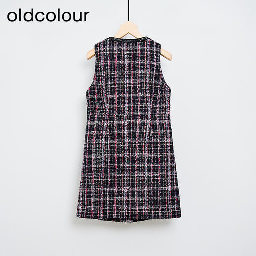 oldcolour冬季复古气质千鸟格百搭宽松马夹背心女DM46032068 商品图1
