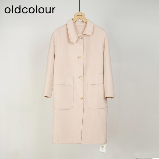 oldcolour冬季简约气质通勤显瘦直筒长款手工呢料长外套女GL41156971 商品图0