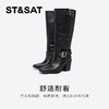 星期六时尚简约扣带粗跟显瘦长筒靴SSC4117373 商品缩略图4