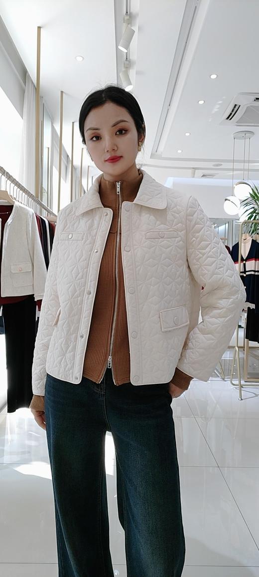 482423秋冬款 双头拉链针织毛衣开衫外套 白色/灰色 商品图11