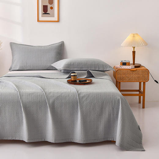 【全棉夹棉四季盖毯】水洗棉床盖纯色床单全棉夹棉床盖四季盖毯床盖可机洗 商品图5