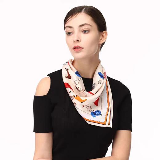 喜得宝小方巾53cm*53cm 桑蚕丝素绉缎方巾礼品定制 商品图0