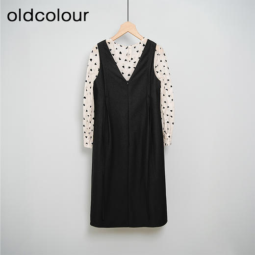 oldcolour春秋款法式气质百搭宽松长袖连衣裙两件套女DN33103461 商品图1
