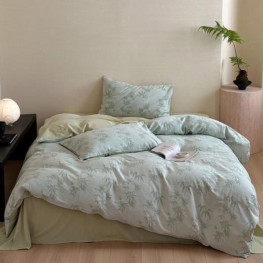 【三层纱提花四件套】全棉三层纱四件套色织大提花床品件套水洗柔软床品 商品图1