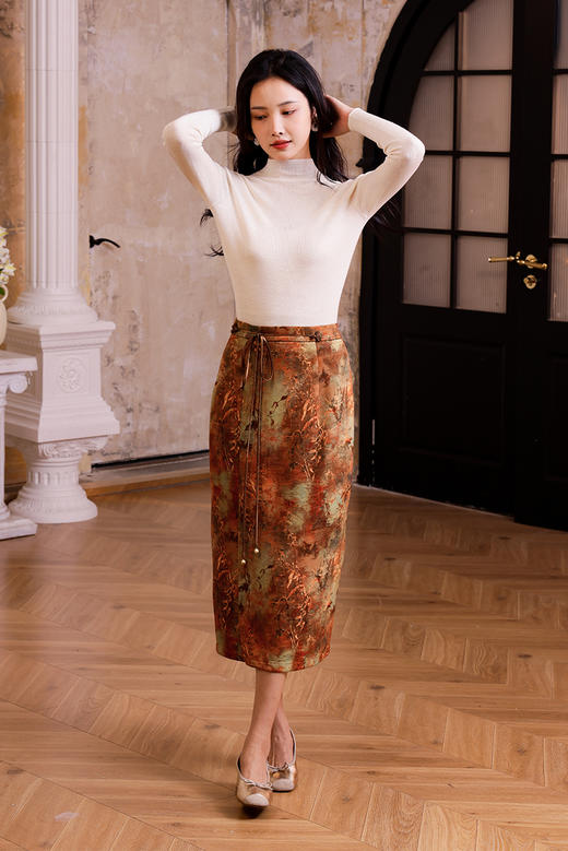 逸红颜明月优选 #敦煌配色针织半裙【霓裳舞】手工盘扣腰带，大梦敦煌 商品图9