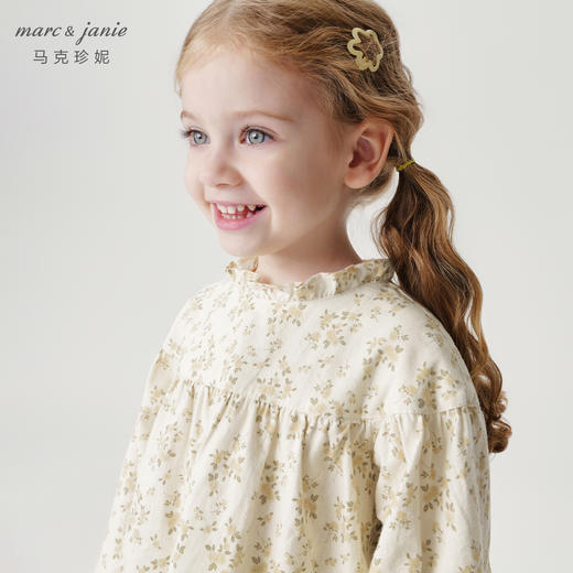 马克珍妮女童满底碎花衬衫儿童衬衣上衣纯棉2024年秋装新款241111 商品图3