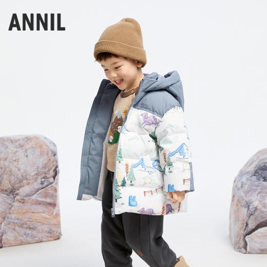 【御寒-5~5℃】男童萌趣印花羽绒外套冬季新款安奈儿童装实体店同款XB445822 商品图1