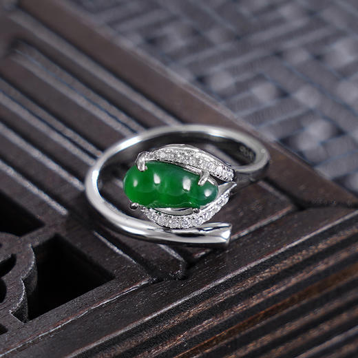 子佩集S925银【豆蔻之梦】戒指【JZ06667】纯银古法银翡翠2410 商品图1