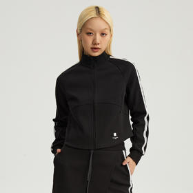 oneup双面短款蕾丝贴条长袖外套