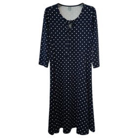 VIVIAN LIU薇薇安刘R2447402初秋女装新款圆领系带波点针织连衣裙