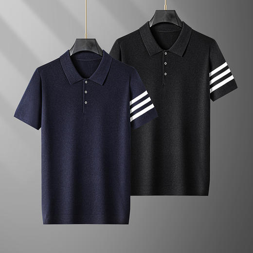 【莱赛尔】【新款DG】大依优型翻领毛衣针织衫短袖背心休闲针织衫毛背心加肥加大上衣男士胖子大码毛衫t恤打底 商品图2