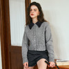 OLrain欧芮儿灰色针织衫女秋季2024年新款撞色翻领气质通勤毛衣 商品缩略图2
