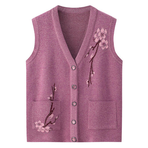 【老奶奶背心妈妈马甲】春秋老年人针织毛衣马夹 开衫中老年坎肩冬装  商品图3