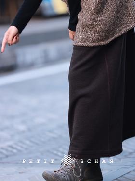 栖息之地 美利奴羊毛莱赛尔松紧腰半身裙