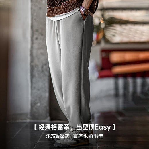 工装优选美式双面摇粒绒束脚卫裤加绒保暖运动休闲直筒长裤男秋冬 商品图3
