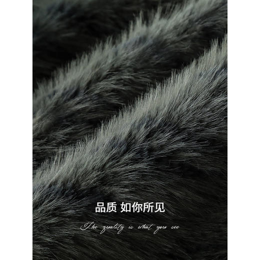 COCOBELLA高奢仿蓝狐丰盈环保皮草外套冬定制腰带大衣FU3023 商品图4