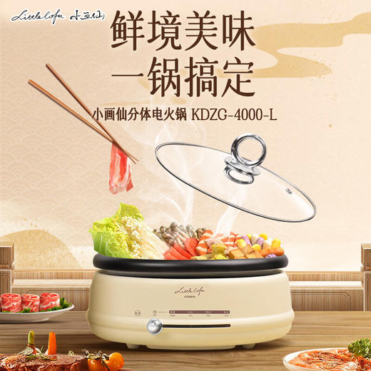 康佳旗下小画仙4L分体式电火锅 KDZG-4000-L 拨杆控温 锅体分离 商品图0