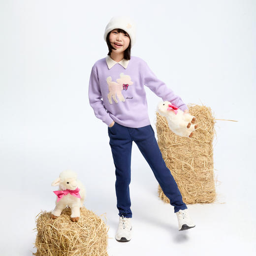 女童加绒牛仔夹裤冬季新款安奈儿童装实体店同款AG446814 商品图3