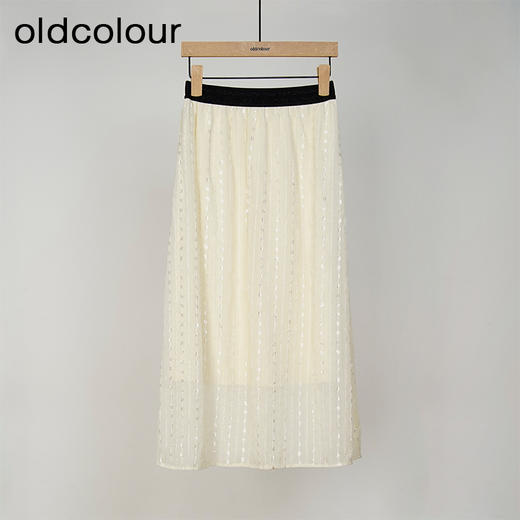 oldcolour气质高腰显瘦百搭通勤光泽直筒长款半身裙女L43063323 商品图0