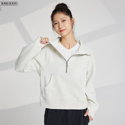 哈瓦塔 (砂洗)半拉链时尚宽松外套 H340133 商品图1