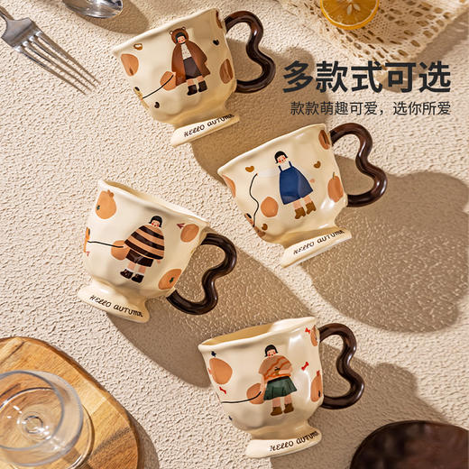 摩登主妇陶瓷马克杯带盖勺早餐杯咖啡杯家用喝水杯特别好看的杯子 商品图3