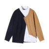 秋冬季新款港风个性不规则撞色拼接假两件半高领长袖卫衣百搭 商品缩略图0