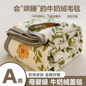 年货节！【买一送一A类母婴防静电绒面毯】牛奶绒印花毛毯防静电高克重绒面保暖毯子办公室午睡盖毯