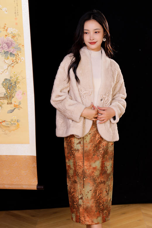 逸红颜明月优选 #敦煌配色针织半裙【霓裳舞】手工盘扣腰带，大梦敦煌 商品图6