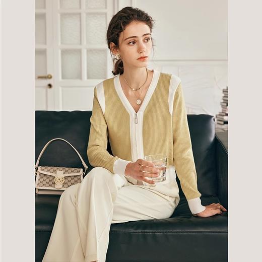 OLrain欧芮儿法式黑色毛衣外套女秋冬2022年新款修身拉链针织开衫 商品图1