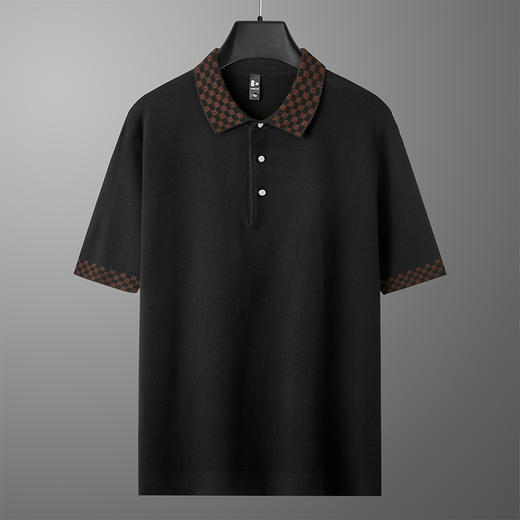 【新款DG】大依优型翻领毛衣针织衫短袖背心休闲针织衫毛背心加肥加大上衣男士胖子大码毛衫t恤打底 商品图1