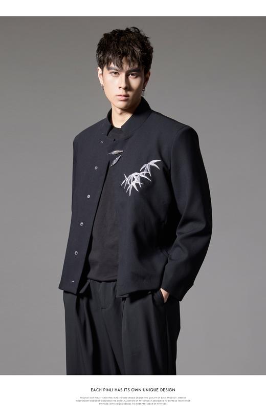 PINLI品立秋季新款新中式立领夹克外套男士刺绣国潮休闲西服B243104038 商品图8