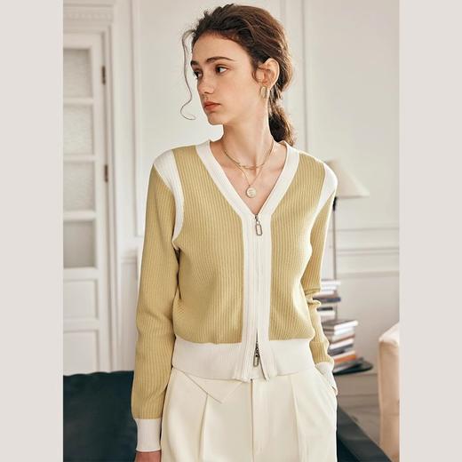 OLrain欧芮儿法式黑色毛衣外套女秋冬2022年新款修身拉链针织开衫 商品图3