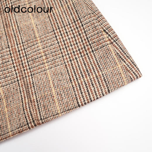 oldcolour冬季高腰显瘦A字格子气质通勤百搭短款半身裙女L42061275 商品图4