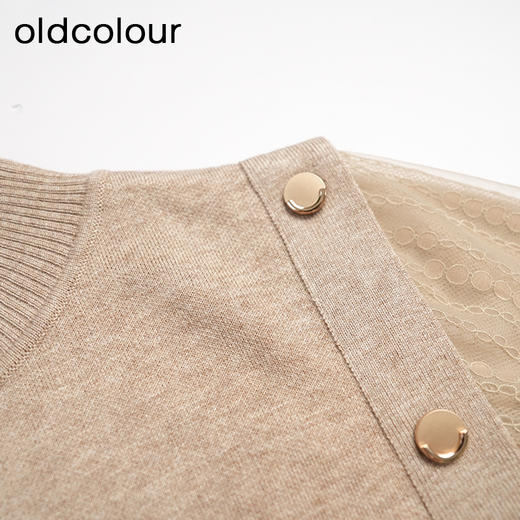 oldcolour秋冬季气质通勤设计感拼接毛织连衣裙假两件GN31106856 商品图2