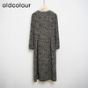 oldcolour春秋款黑色圆领碎花气质宽松长袖连衣裙女DN13103023 商品缩略图1