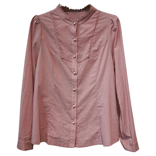 VIVIAN LIU薇薇安刘R2443002初秋女装新款花边单排扣修身外搭衬衫 商品图4