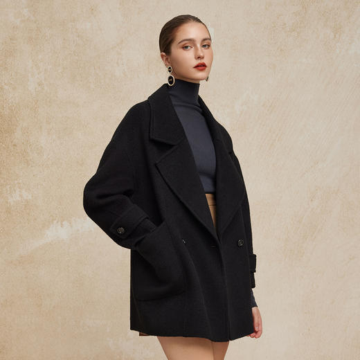 PH937斯尔丽24新款韩版廓形一手长减龄小个子大口袋双面呢大衣 商品图8
