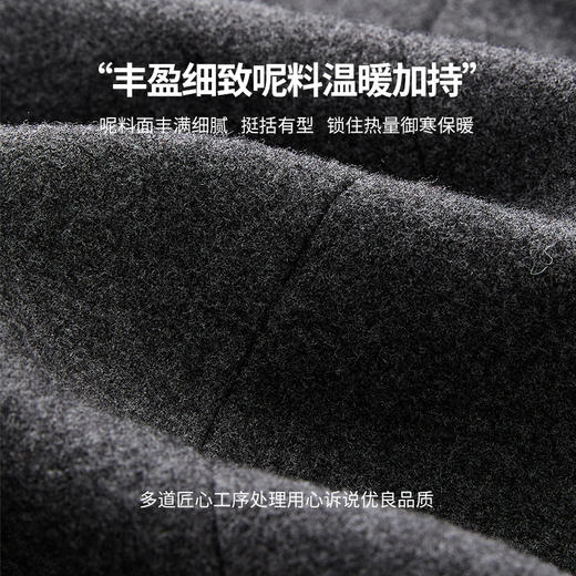 英伦大翻领双排扣中长款大衣女秋季厚实保暖呢料外套V4342910 商品图4