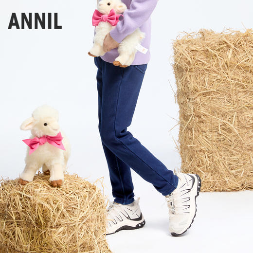 女童加绒牛仔夹裤冬季新款安奈儿童装实体店同款AG446814 商品图1