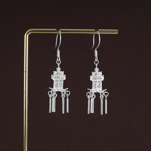 子佩集S990银【清灯悠梦】耳环【LEH000029】纯银花丝宫灯流苏2410 商品图1