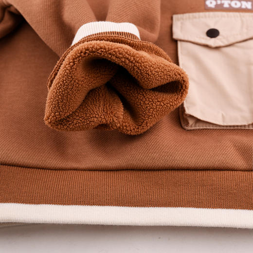 棉果果专柜同款冬季新品男童圆领斜纹复合绒加绒卫衣M412180424630 商品图4