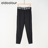 oldcolour春秋款黑色简约气质休闲高腰直筒显瘦西装长裤女M32073220A 商品缩略图0
